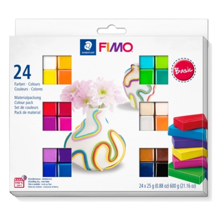 Caja de 24 pastillas de pasta Fimo Soft