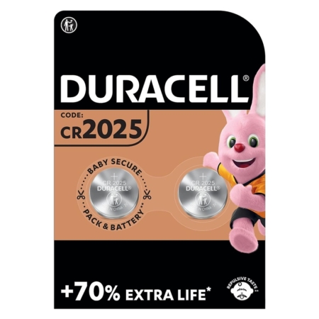 Blíster de 2 pilas de botón de litio Duracell 3V CR2025