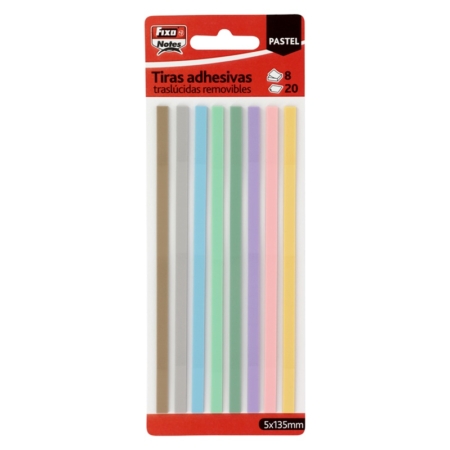 Tiras adhesivas traslúcidas Fixo pastel