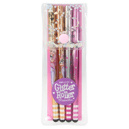 Estuche de 4 bolígrafos de purpurina TOPModel