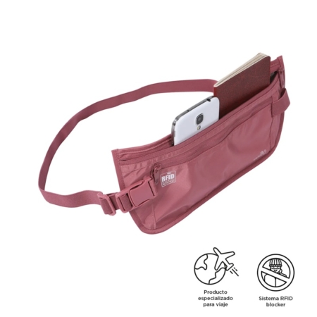 Riñonera invisible Totto Security Travel rosado
