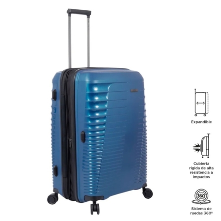 Maleta de viaje mediana Totto Traveler 23 kg azul poseidón