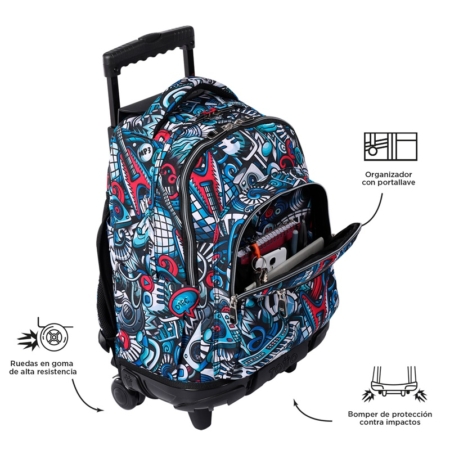 Mochila con ruedas Totto Renglones música