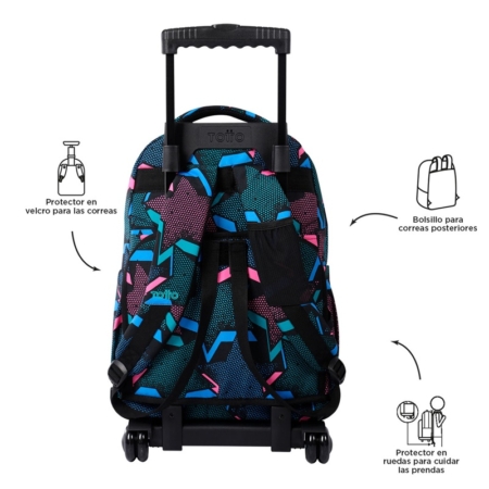 Mochila con ruedas Totto Renglones estrellas