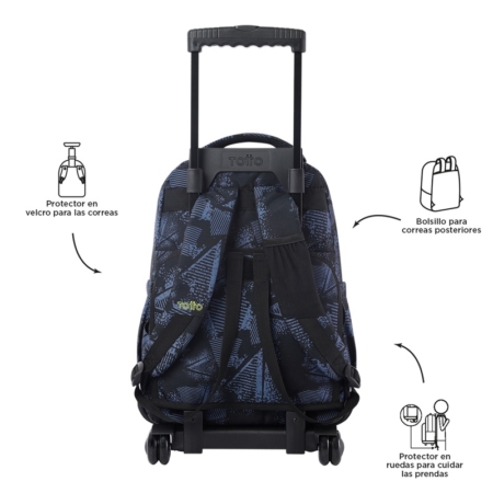 Mochila con ruedas Totto Renglones rombos