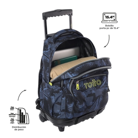 Mochila con ruedas Totto Renglones rombos