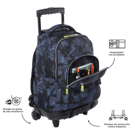 Mochila con ruedas Totto Renglones rombos