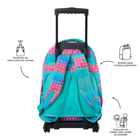 Mochila con ruedas Totto Renglones pop-it