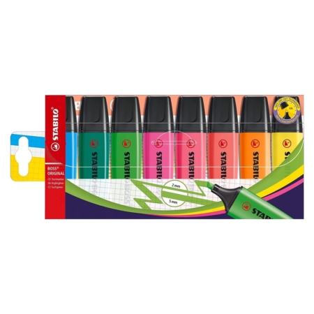 Estuche de 8 rotuladores fluorescentes Stabilo Boss Original