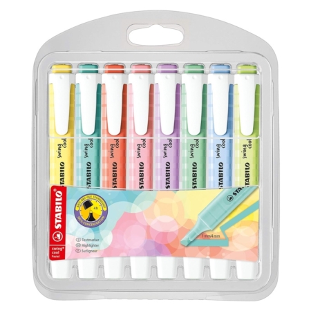 Estuche de 8 rotuladores fluorescentes Stabilo Swing Cool Pastel