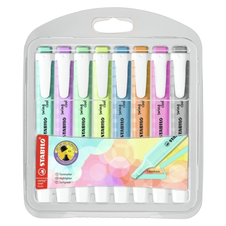 Estuche de 8 rotuladores fluorescentes Stabilo Swing Cool Pastel