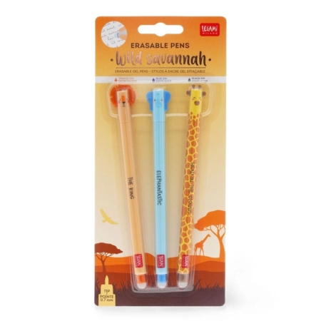 Set de 3 bolígrafos de gel borrables Sabana