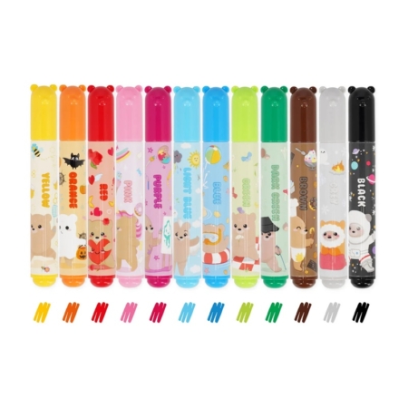Bote de 12 rotuladores de colores Teddy friends