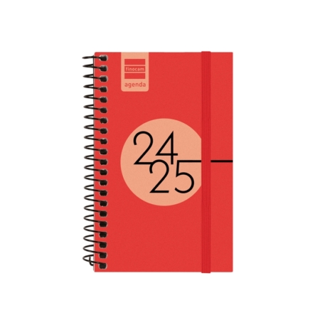 Agenda escolar 2024-2025 Finocam E3-79x127 mm semana vista rojo
