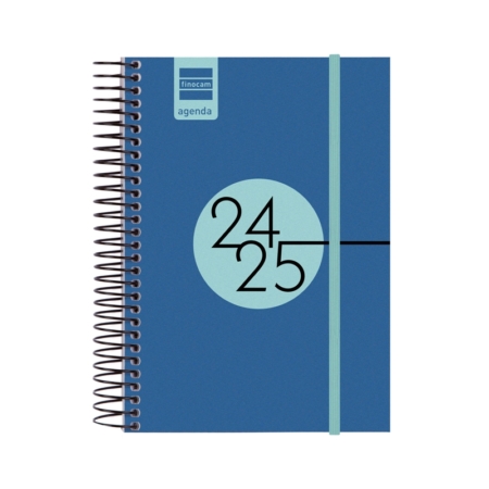 Agenda escolar 2024-2025 Finocam E8-120x171 mm día página azul cobalto