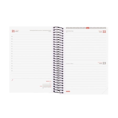 Agenda escolar 2024-2025 Finocam E8-120x171 mm día página azul cobalto