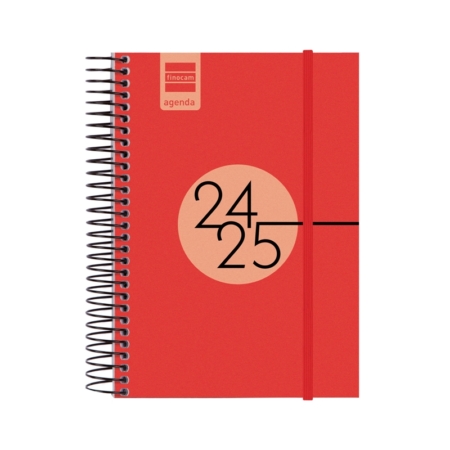 Agenda escolar 2024-2025 Finocam E8-120x171 mm día página rojo