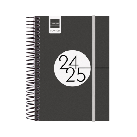 Agenda escolar 2024-2025 Finocam E8-120x171 mm día página negro