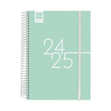 Agenda escolar 2024-2025 Finocam E10-155x212 mm día página Kart menta