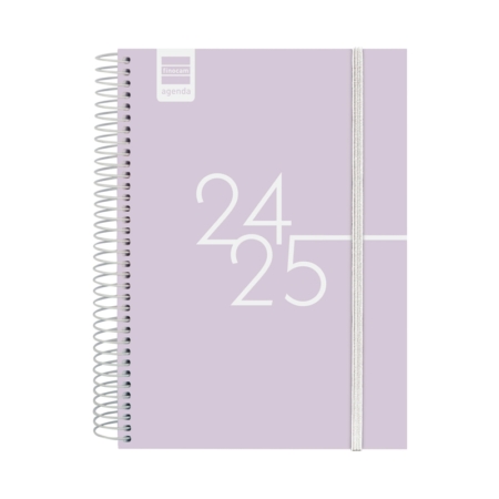 Agenda escolar 2024-2025 Finocam E10-155x212 mm día página Kart lila