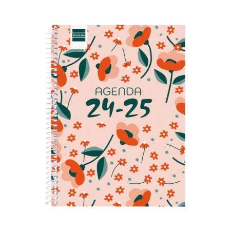 Agenda escolar 2024-2025 Finocam 4º-155x212 mm semana vista Cool floral