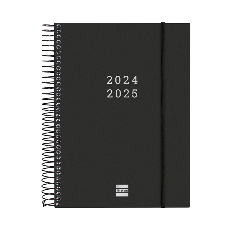 Agenda escolar 2024-2025 Finocam 18 meses E10-155x212 mm 2 días página Espiral negro
