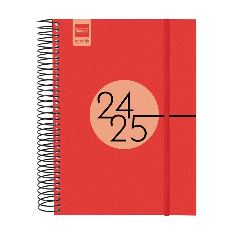 Agenda escolar 2024-2025 Finocam E10-155x212 mm día página rojo