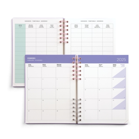Agenda escolar 2024-2025 Miquelrius Plus 164x218 día página B2B rosa