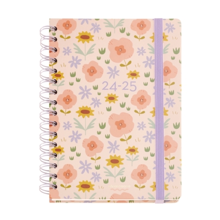 Agenda escolar 2024-2025 Miquelrius Plus 164x218 semana vista Flowers