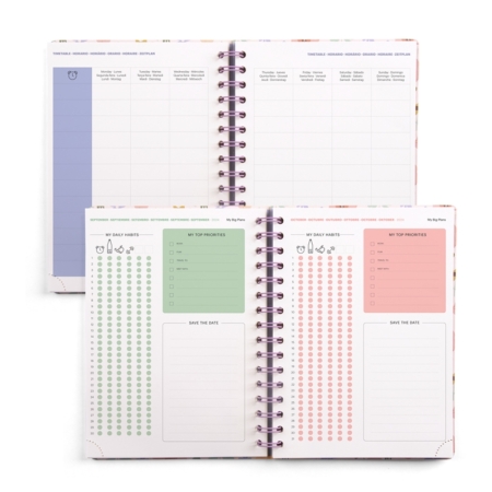Agenda escolar 2024-2025 Miquelrius Plus 164x218 día página Flowers