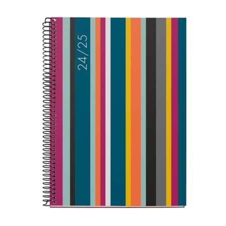 Agenda escolar 2024-2025 Miquelrius 18 meses Plus 155x213 semana vista Stripes