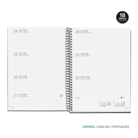 Agenda escolar 2024-2025 Miquelrius 18 meses Plus 155x213 semana vista Stripes