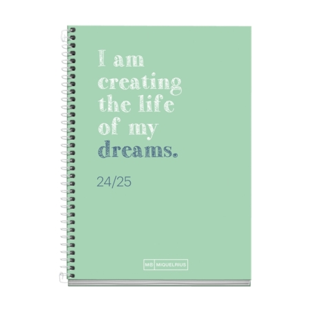 Agenda escolar 2024-2025 Miquelrius Activa 117x174 semana vista Write Verde