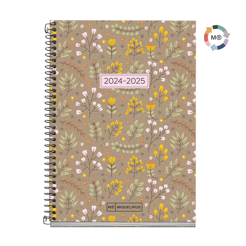 Agenda escolar 2024-2025 Miquelrius Activa 117x174 semana vista Recycled Leaves