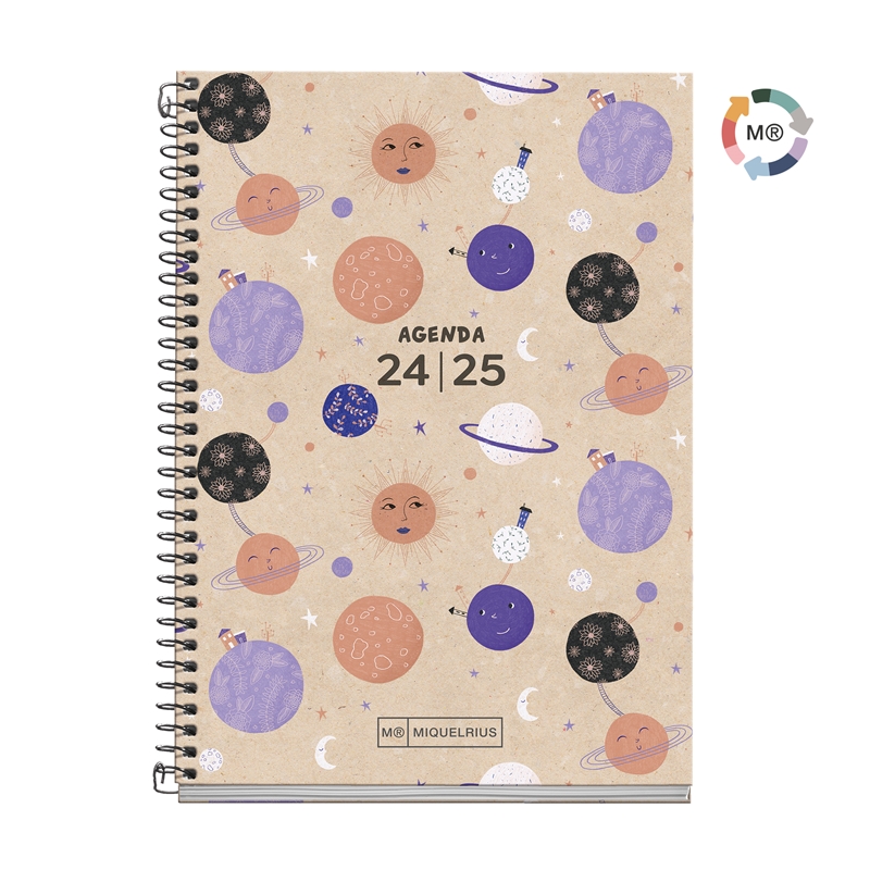 Agenda escolar 2024-2025 Miquelrius Activa 117x174 semana vista Recycled Planets