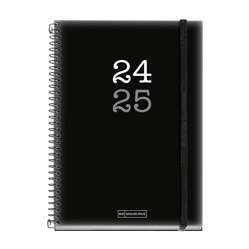 Agenda escolar 2024-2025 Miquelrius Plus 150x213 día página College negro