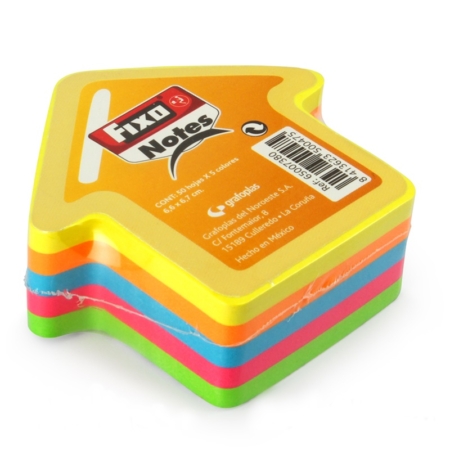 Cubo de notas adhesivas Fixo flecha 66 x 67 mm