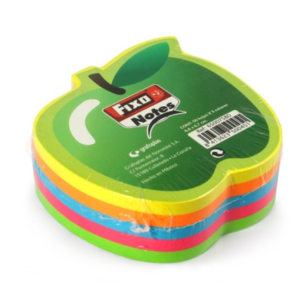 Cubo de notas adhesivas Fixo manzana 71 x 72 mm