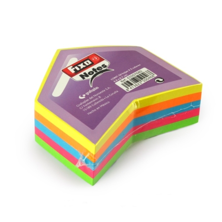 Cubo de notas adhesivas Fixo punta flecha 68 x 66 mm