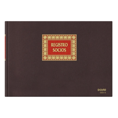 Libro de registro registro de socios Fº apaisado 100 hojas