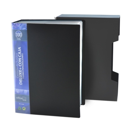 Carpeta de 100 fundas Deluxe A4 con caja Office Box