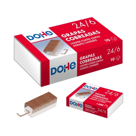 Caja de 1000 grapas cobreadas 24/6