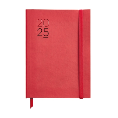 Agenda 2025 Miquelrius Plus día página Luxor flexible rojo