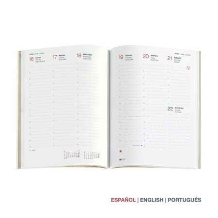 Agenda 2025 Miquelrius Plus semana vista vertical Luxor flexible negro