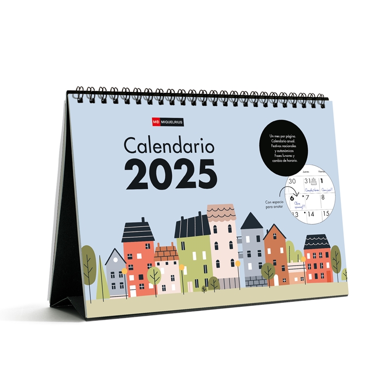 Calendario de sobremesa 2025 Miquelrius A5 casas