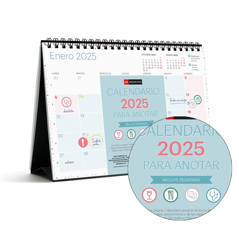 Calendario de sobremesa 2025 Miquelrius A5 lovely