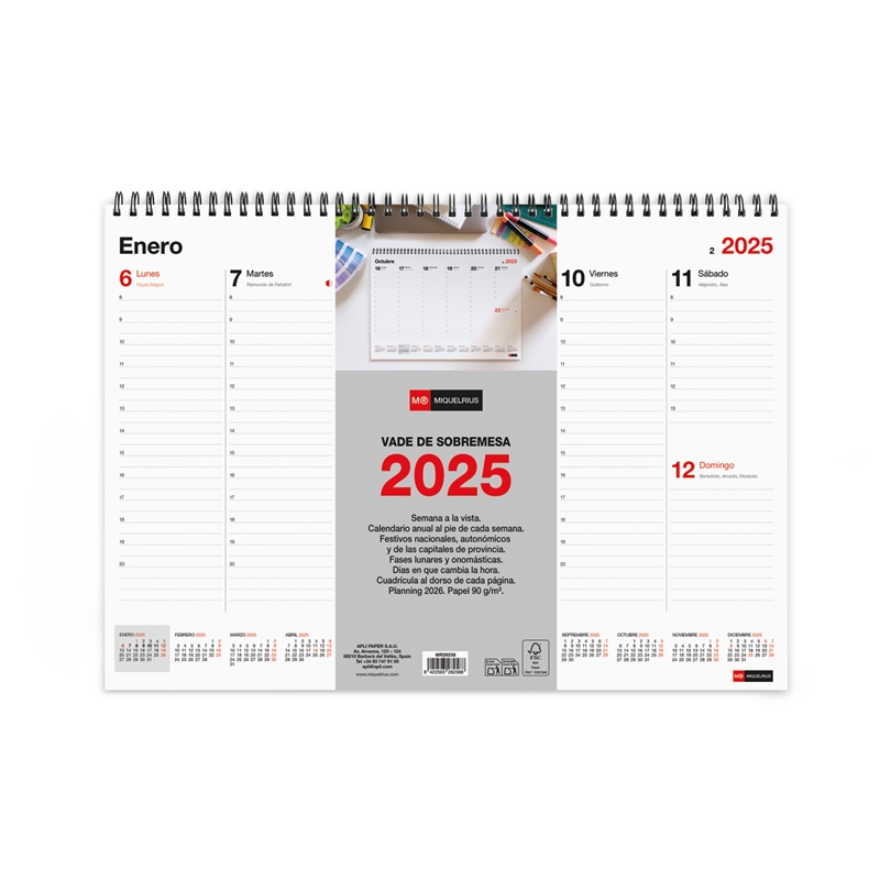 Vade 2025 Miquelrius A3 semana vista Basic
