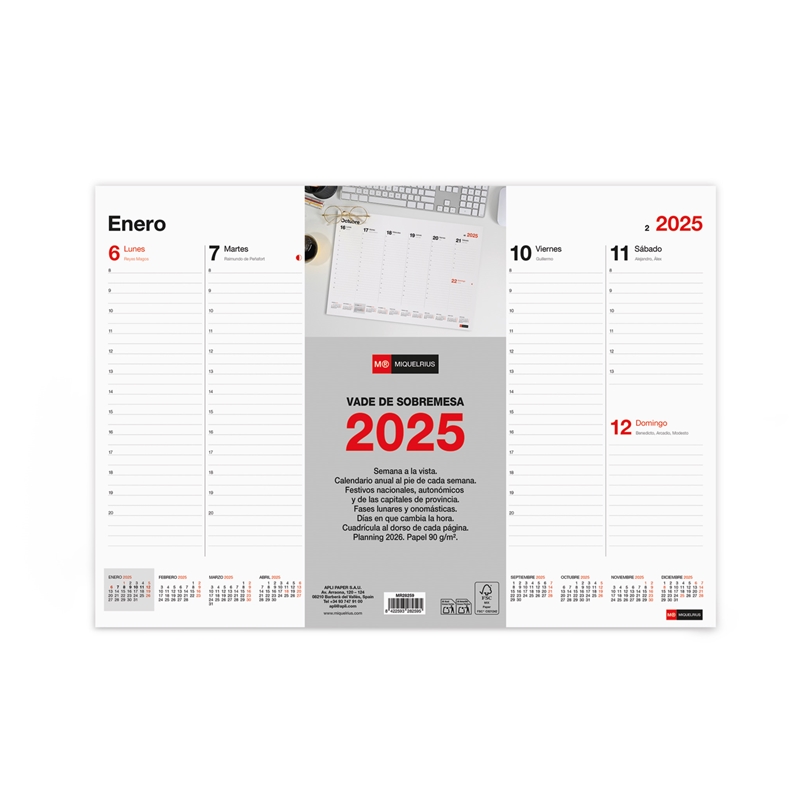 Vade 2025 Miquelrius A3 encolado semana vista Basic