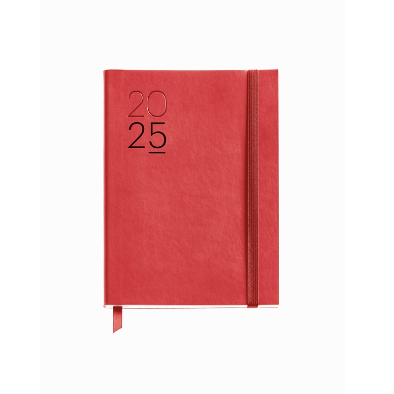 Agenda 2025 Miquelrius Journal día página Luxor flexible rojo