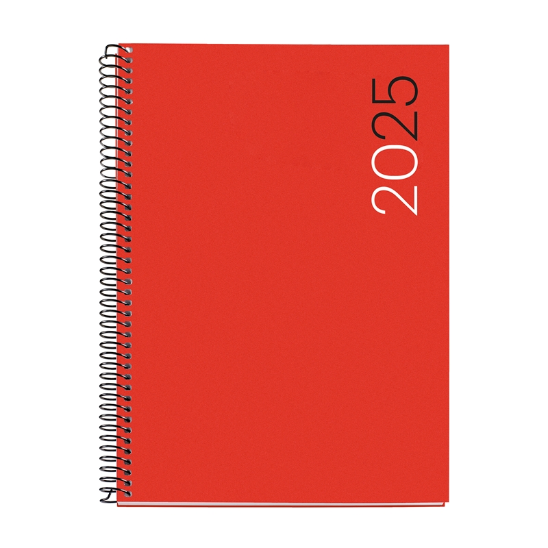 Agenda 2025 Miquelrius Plus semana vista vertical PP City rojo